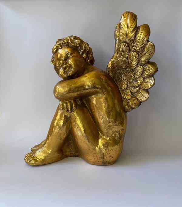Velký zlatý anděl s křídly - foto 1