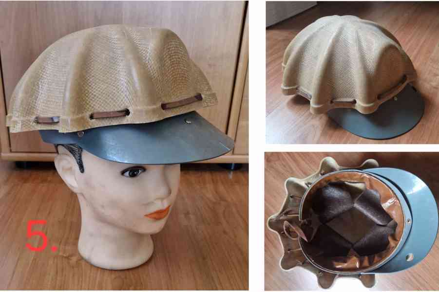 Hornická helma,přilba želva laminátová 4x,hornická lodička - foto 5