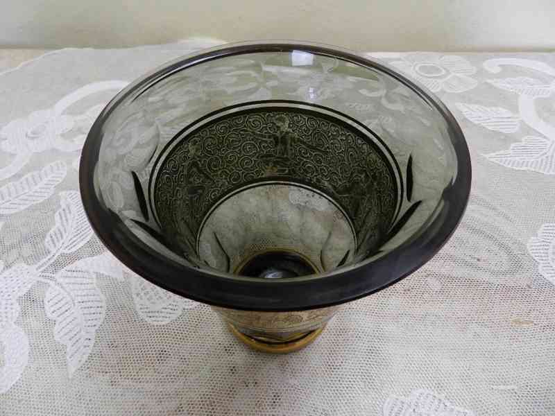 Luxusní kouřová váza s oroplastikou - foto 7