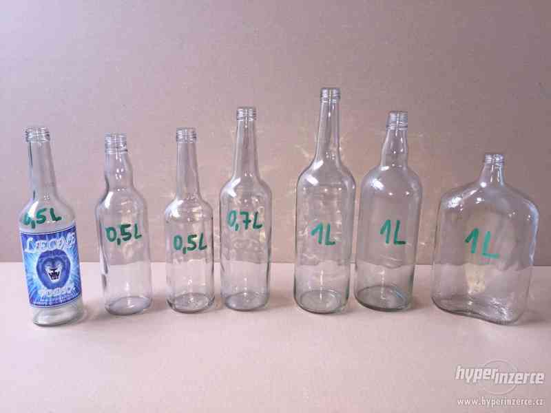 Skleněné lahve flašky na alkohol NOVÉ 0,5 0,7 1L - foto 1