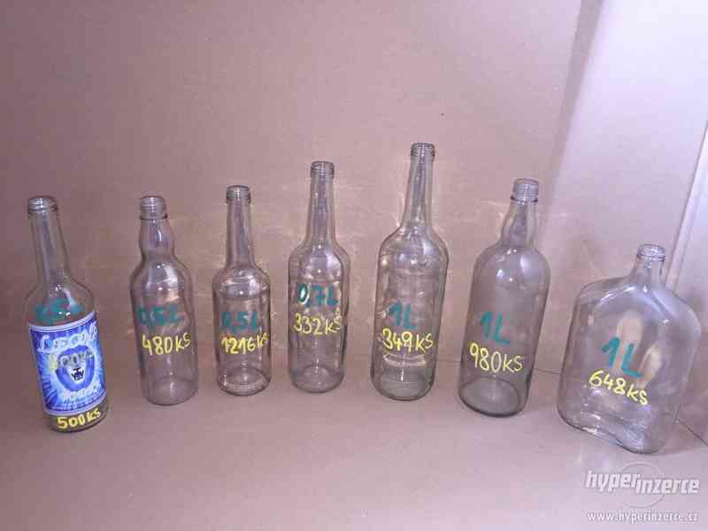 Skleněné lahve flašky na alkohol NOVÉ 0,5 0,7 1L - foto 2