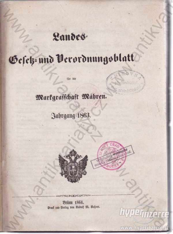 Landes: Gesetz und Verordnungsblatt 1863 - foto 1