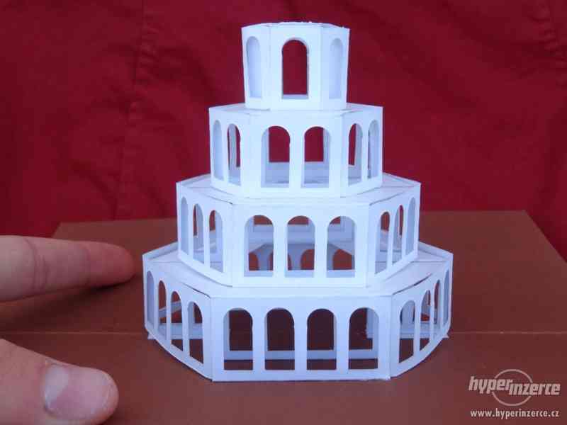 Dekorační 3D papírové rozkládací přání, stavba (S07) - foto 5