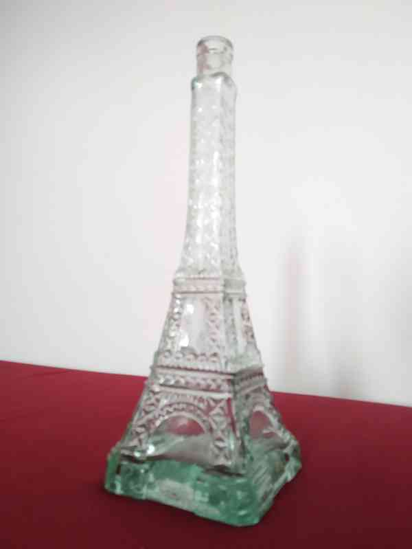 Stará láhev  Eiffelova věž rozměry:  výška 35, dole 12x12 cm - foto 2