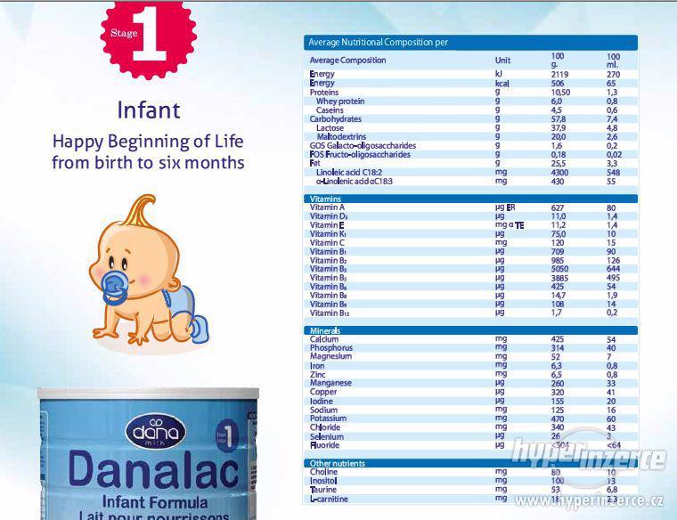 DANALAC - Dětské mléko Kojenecká výživa, Made in France - foto 2