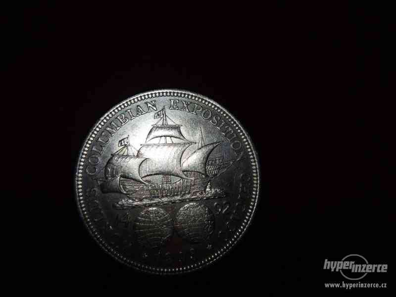strieborná minca Kolumbus r. 1893 - foto 1
