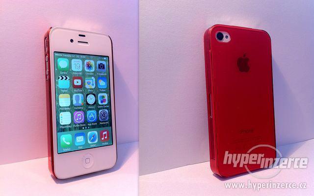 Plastový obal, kryt červený na iPhone 4, 4S - foto 1