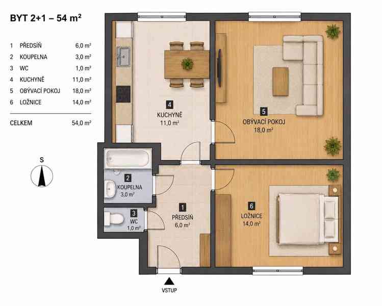 Prodej družstevního bytu 2+1 54 m², Šluknov - foto 5