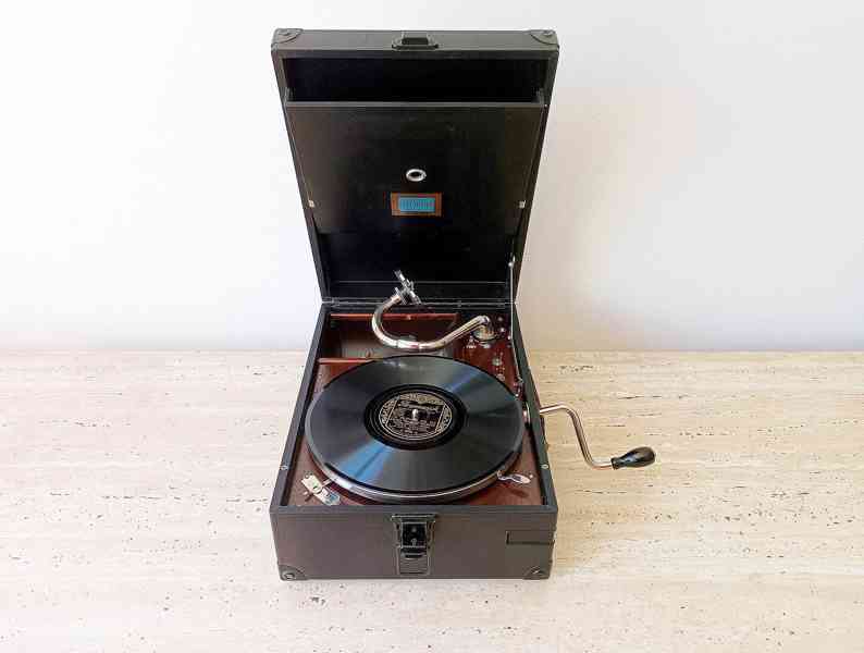 Electrola – starožitný gramofon na kliku, 20. léta, top-top 