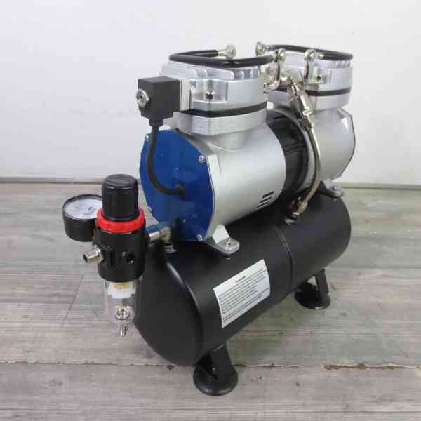 49852 Airbrush kompresor vzduchová nádrž 2 válce 6 bar