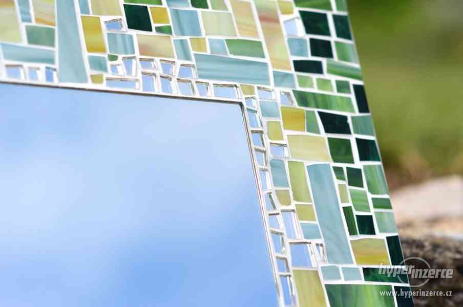 Mozaikové zrcadlo Zelené, obdélník - foto 1