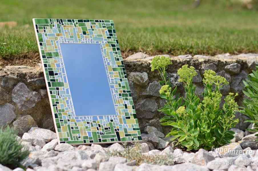 Mozaikové zrcadlo Zelené, obdélník - foto 2