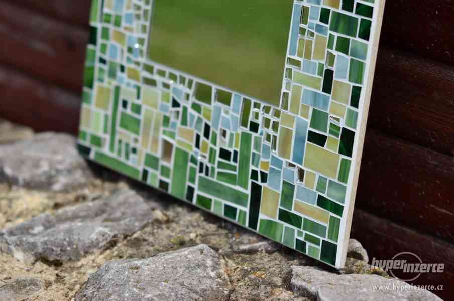 Mozaikové zrcadlo Zelené, obdélník - foto 3