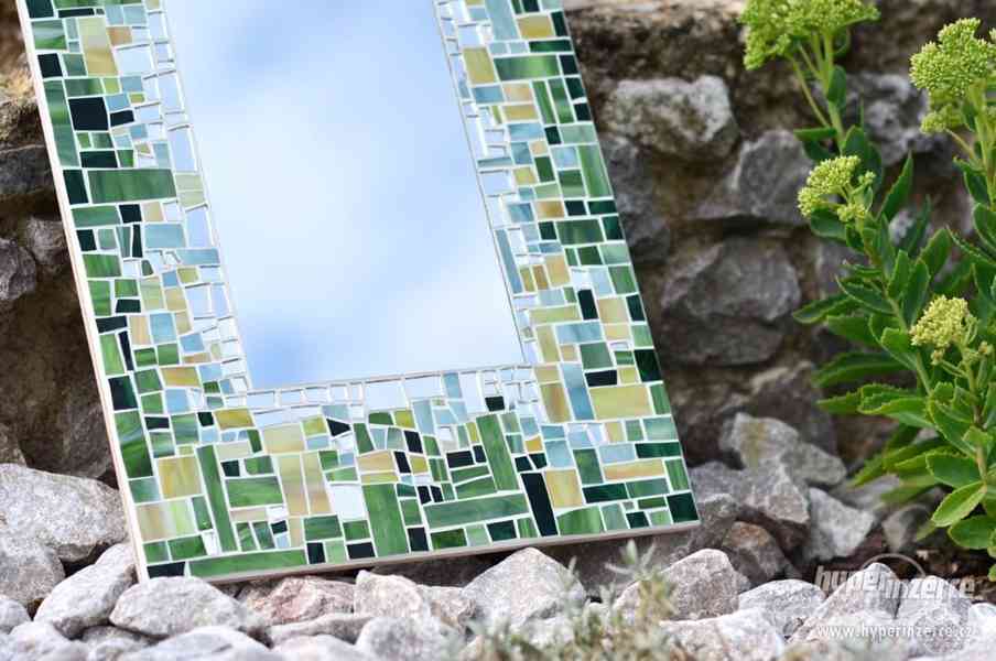 Mozaikové zrcadlo Zelené, obdélník - foto 5