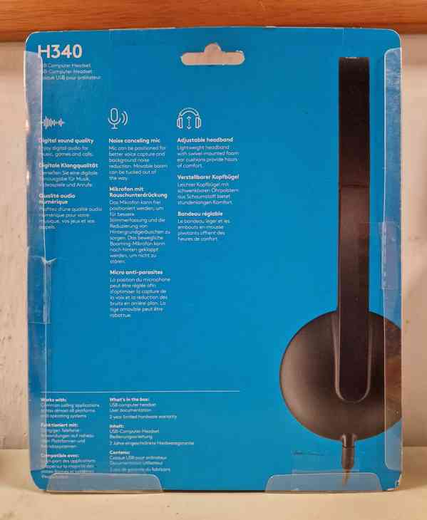 Kabelová PC sluchátka s USB (headset) Logitech H340  - foto 3