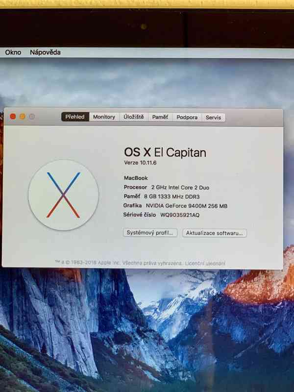 MacBook 13" Late 2008 – 8GB RAM, 256GB SSD, nová baterie - foto 8