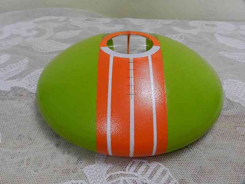 Zajímavá Autorská zeleno oranžová Váza plochý tvar Čechy  - foto 5