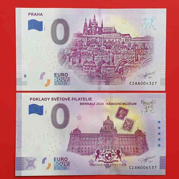 0 Euro bankovka PRAHA + POKLADY SVĚTOVÉ FILATELIE - foto 1
