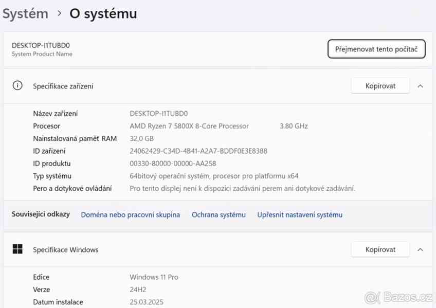 Herní PC RYZEN 7 5800X,RTX 3070Ti,32 GB RAM,1 TB SSD - foto 5