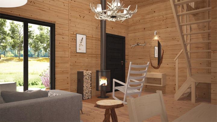 Dřevěný celoroční / rekreační domek 5 m x 7 m (35 m2) - foto 4