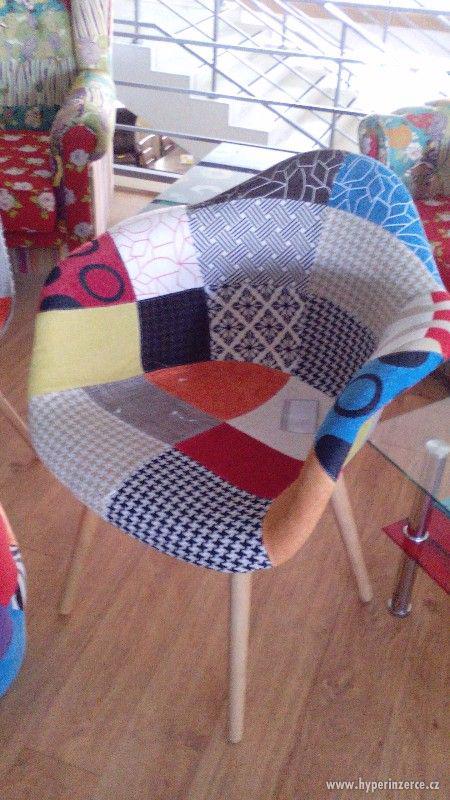 Nové design moderní židle barevné - patchwork - foto 1