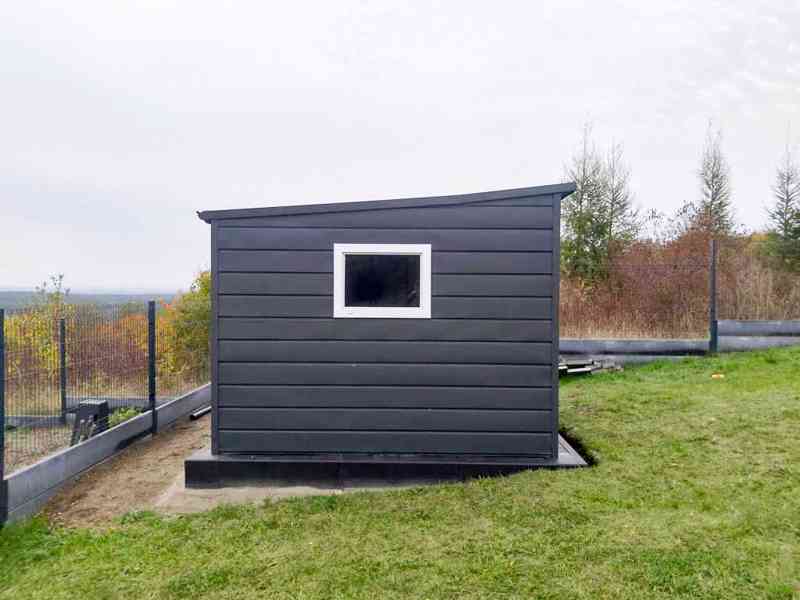 Zahradní domek 3m x 3m - spád dozadu - antracit vrata TS519 - foto 2