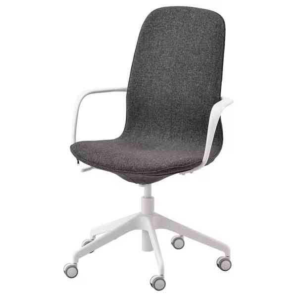 LNGFJÄLL židle s područkami IKEA, tmavě šedá/bílá - foto 1