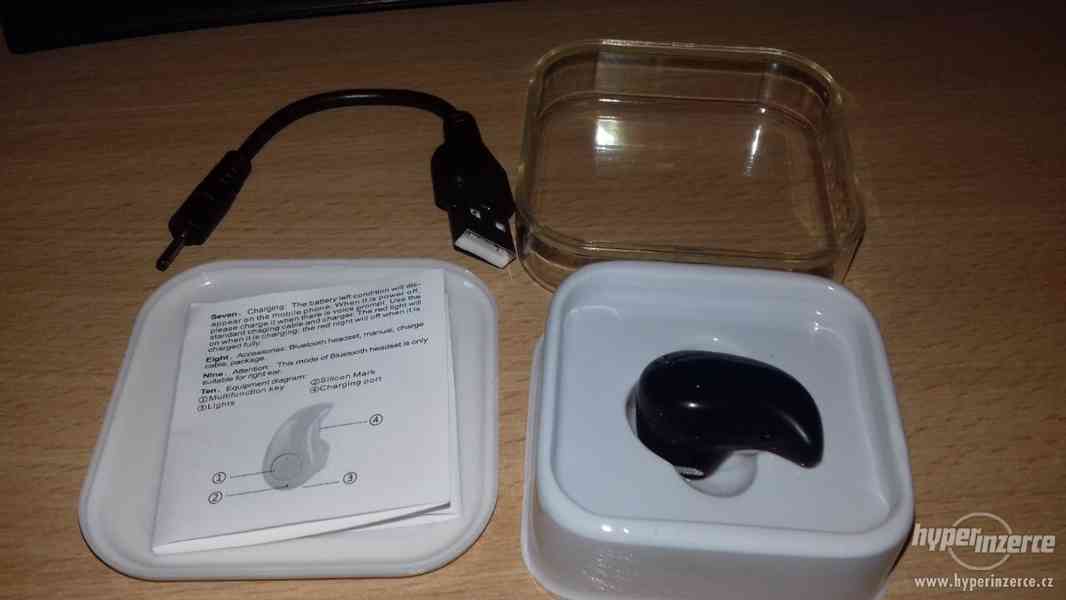 Mini bezdrátové sluchátko Bílé/Černé - foto 3
