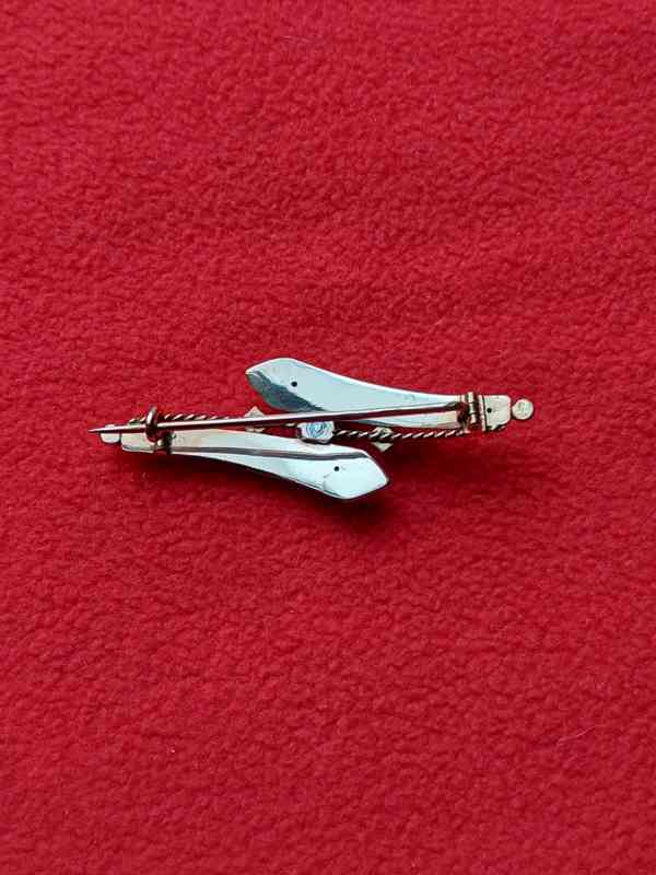 Artdeková zlatá brož (spona) - foto 2