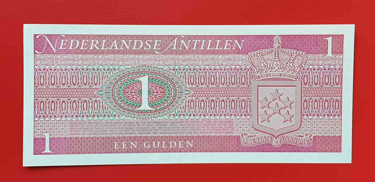 Bankovka Nizozemské Antily 1 Gulden rok 1970 UNC - foto 2
