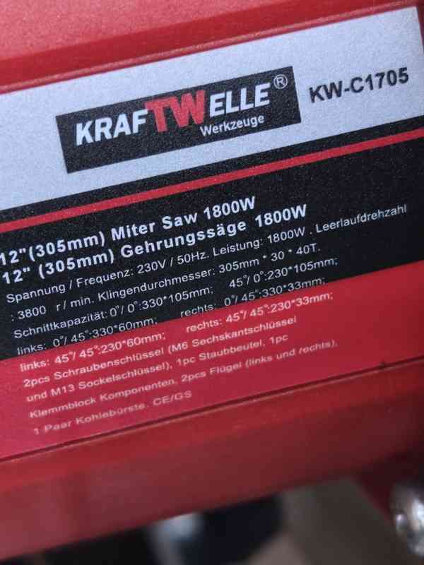 Prodám VELKOU NEPOUŽITOU pokosovou pilu s posuvem KRAFTWELLE - foto 9