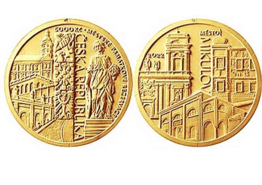 Zlatá mince 5000 Kč Mikulov 2022 Proof - foto 1