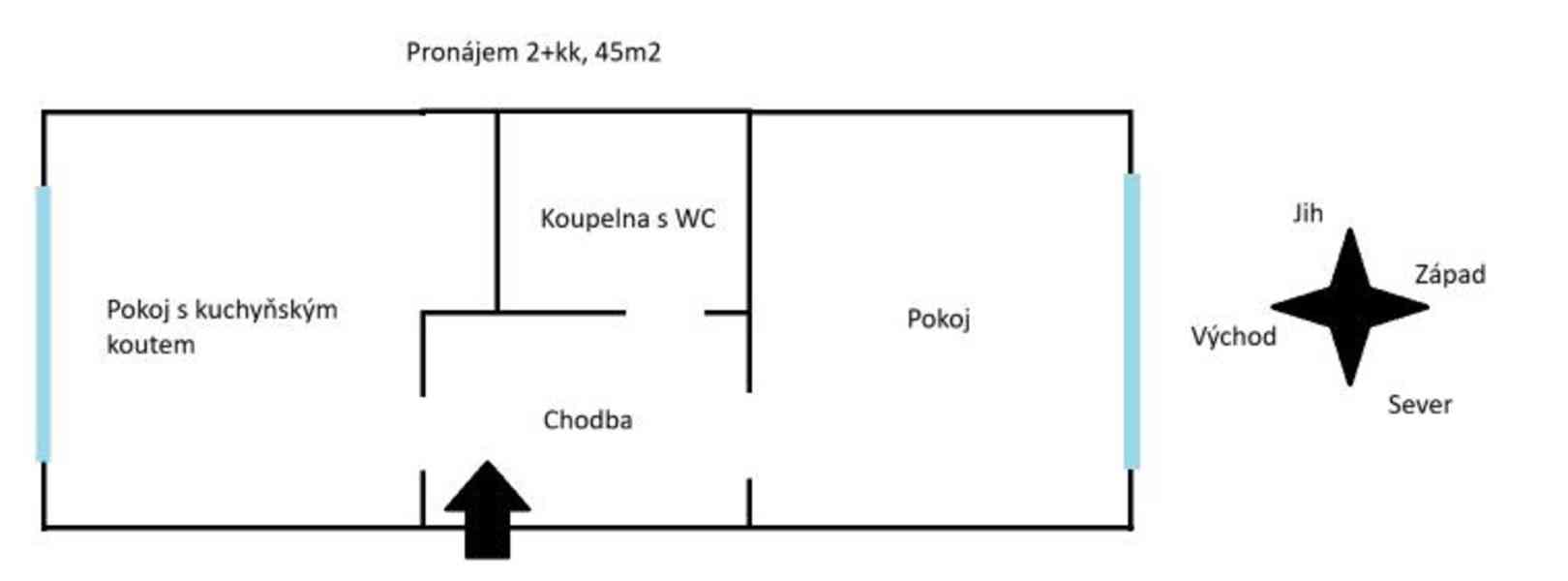 Pronájem 2+kk, 45m2 (vybavený) (Rochlice, ul. Na Žižkově) - foto 9