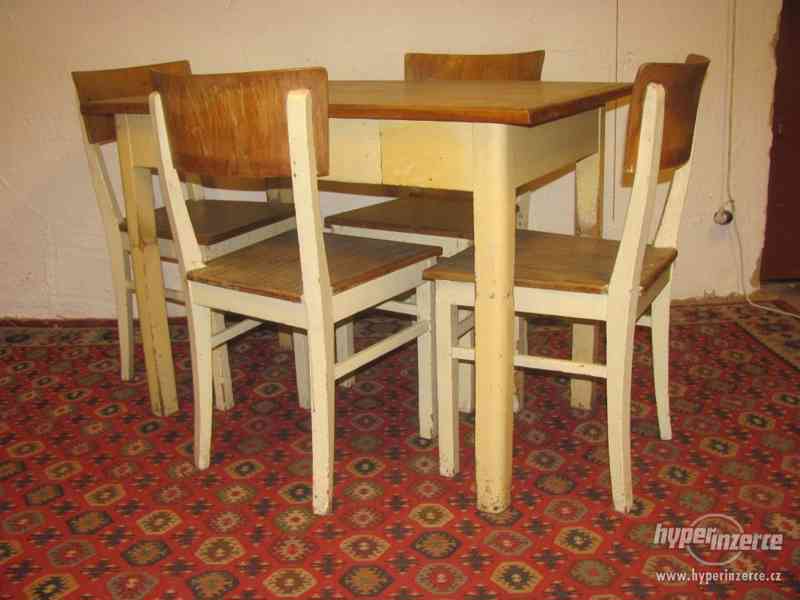 Retro jídelní stůl s židlemi - foto 5