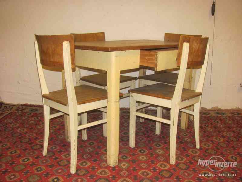 Retro jídelní stůl s židlemi - foto 8