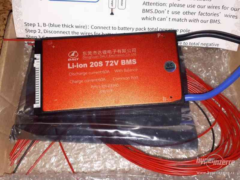 BMS ochrana pro Li-Ion 72V 20S, 60A - foto 2