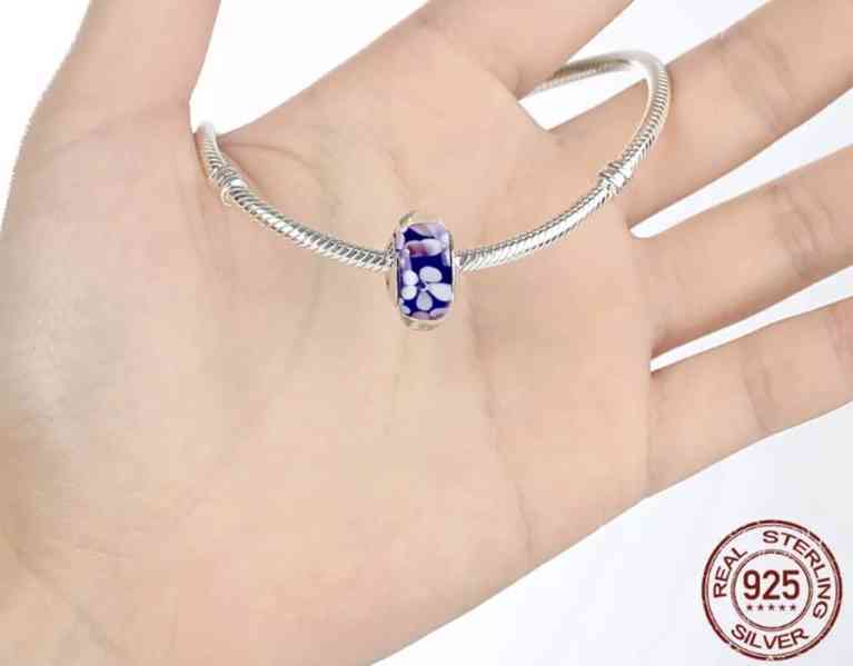Krásný stříbrný Pandora Murano přívěsek - foto 3