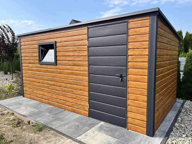 Zahradní domek 4x2m -  dveře + okno -  světlý ořech - TS828 - foto 2