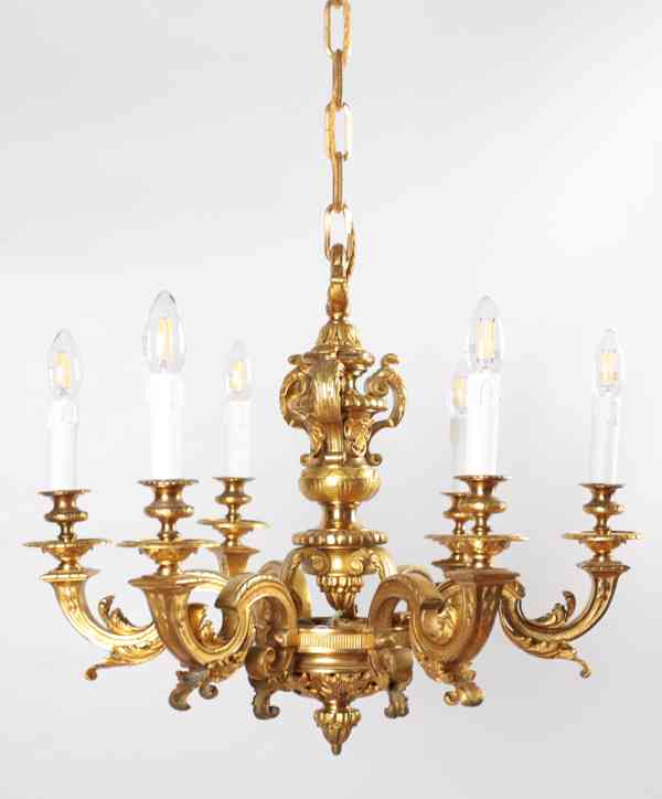 Starožitný lustr zlacený bronz Mazarin 