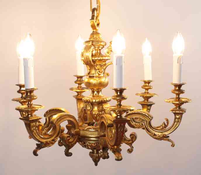 Starožitný lustr zlacený bronz Mazarin  - foto 2