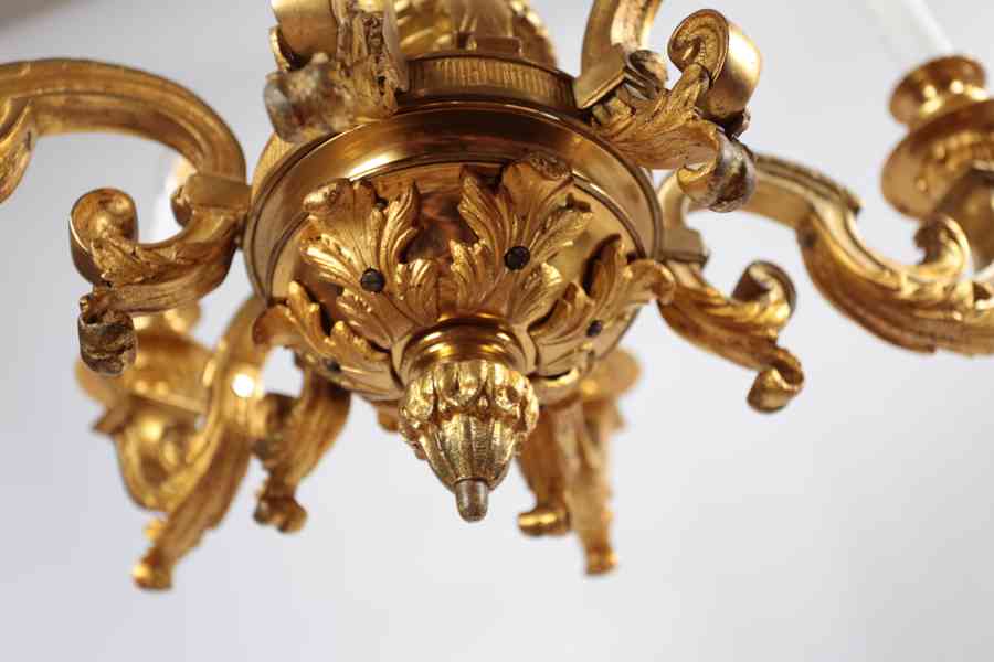 Starožitný lustr zlacený bronz Mazarin  - foto 7