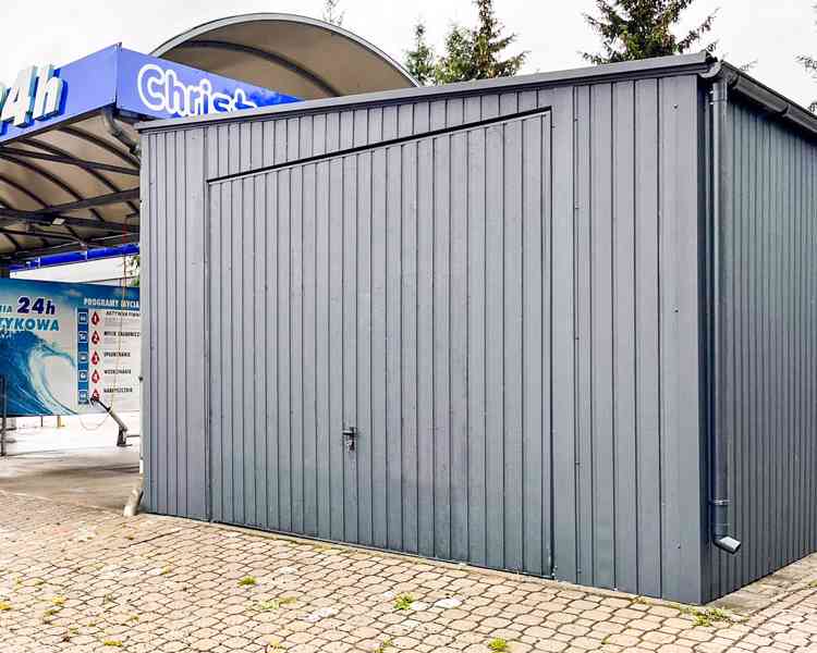 Plechova garáž 5x6m Dvoukřídlá vrata - Okno - Antracit TS768 - foto 3