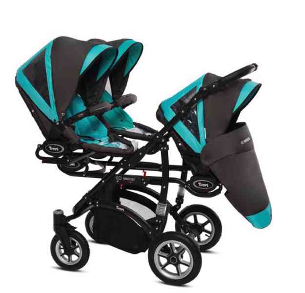 Triple Stroller BabyActive Trippy 11 Tropic Blue  - foto 2