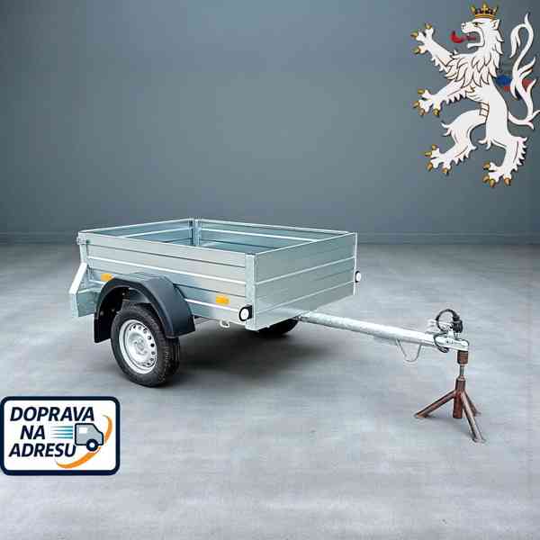 Nový přívěsný vozík malý 1,56mx1,11,vysoké bočnice 40 cm,DPH - foto 1