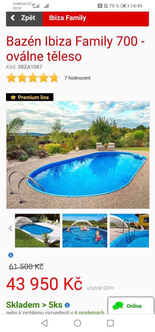 Prodám nový bazén ibiza 700 Mountfield 