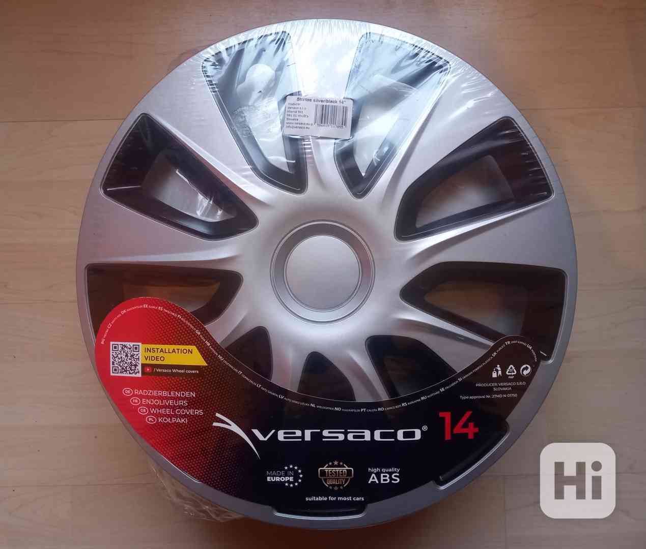 Poklice STRATOS 14 silver/black / sada 4ks ,nové nepoužité - foto 1