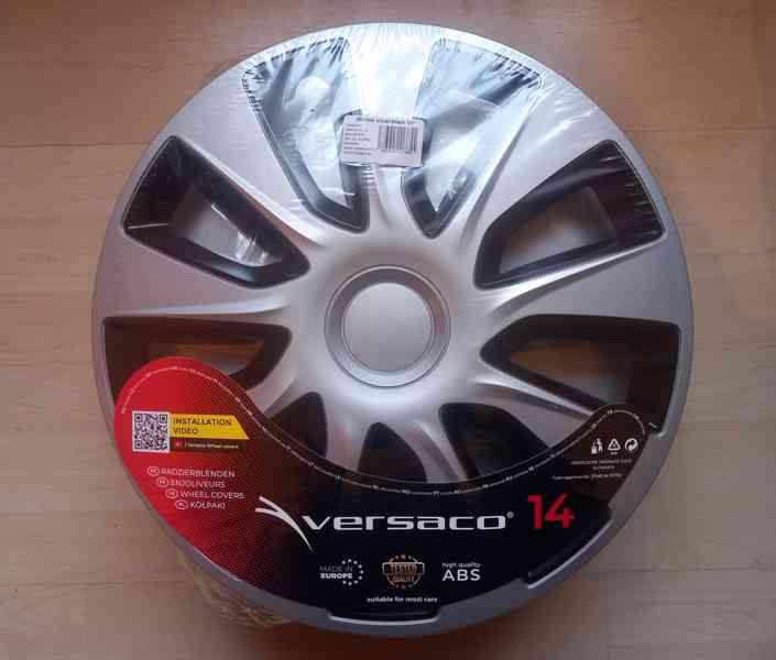 Poklice STRATOS 14 silver/black / sada 4ks ,nové nepoužité