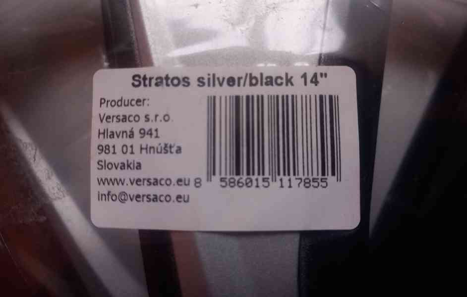 Poklice STRATOS 14 silver/black / sada 4ks ,nové nepoužité - foto 2