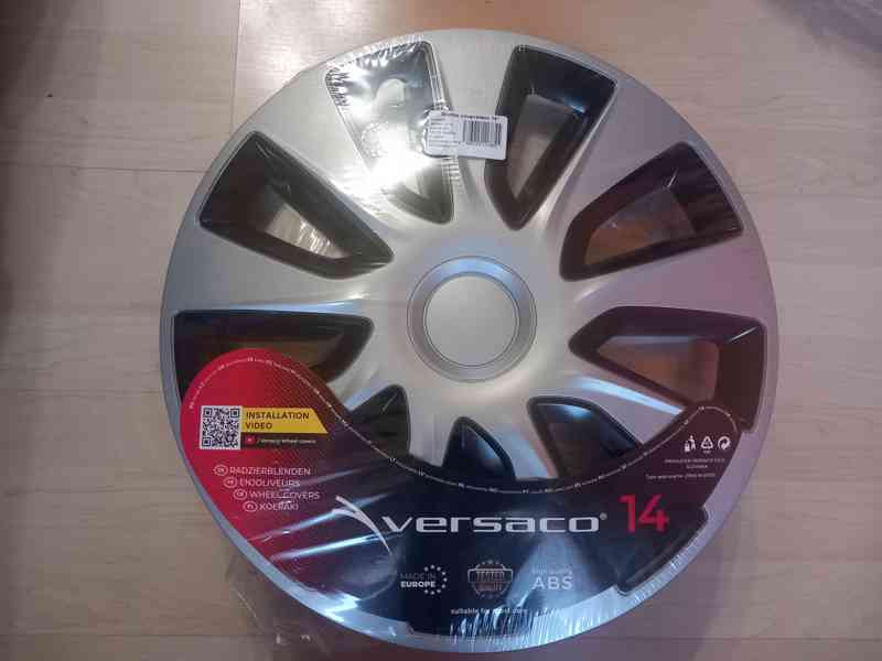 Poklice STRATOS 14 silver/black / sada 4ks ,nové nepoužité - foto 6