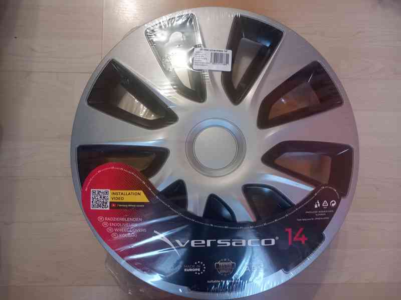 Poklice STRATOS 14 silver/black / sada 4ks ,nové nepoužité - foto 5